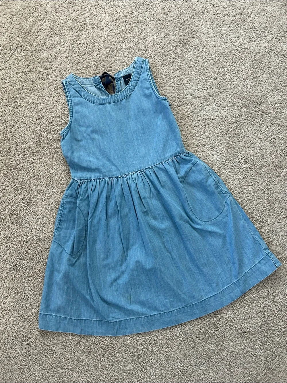 GAP Light Blue Chambray Girls' Sleeveless Dress